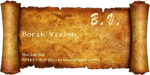 Borik Vivien névjegykártya